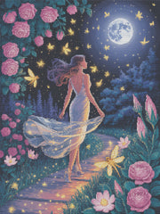 Moonlight Stroll: Floral Dream Portrait