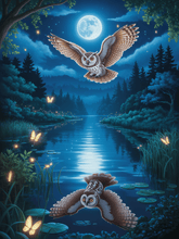 Mystic Owl: Guardian of the Moonlit Waters