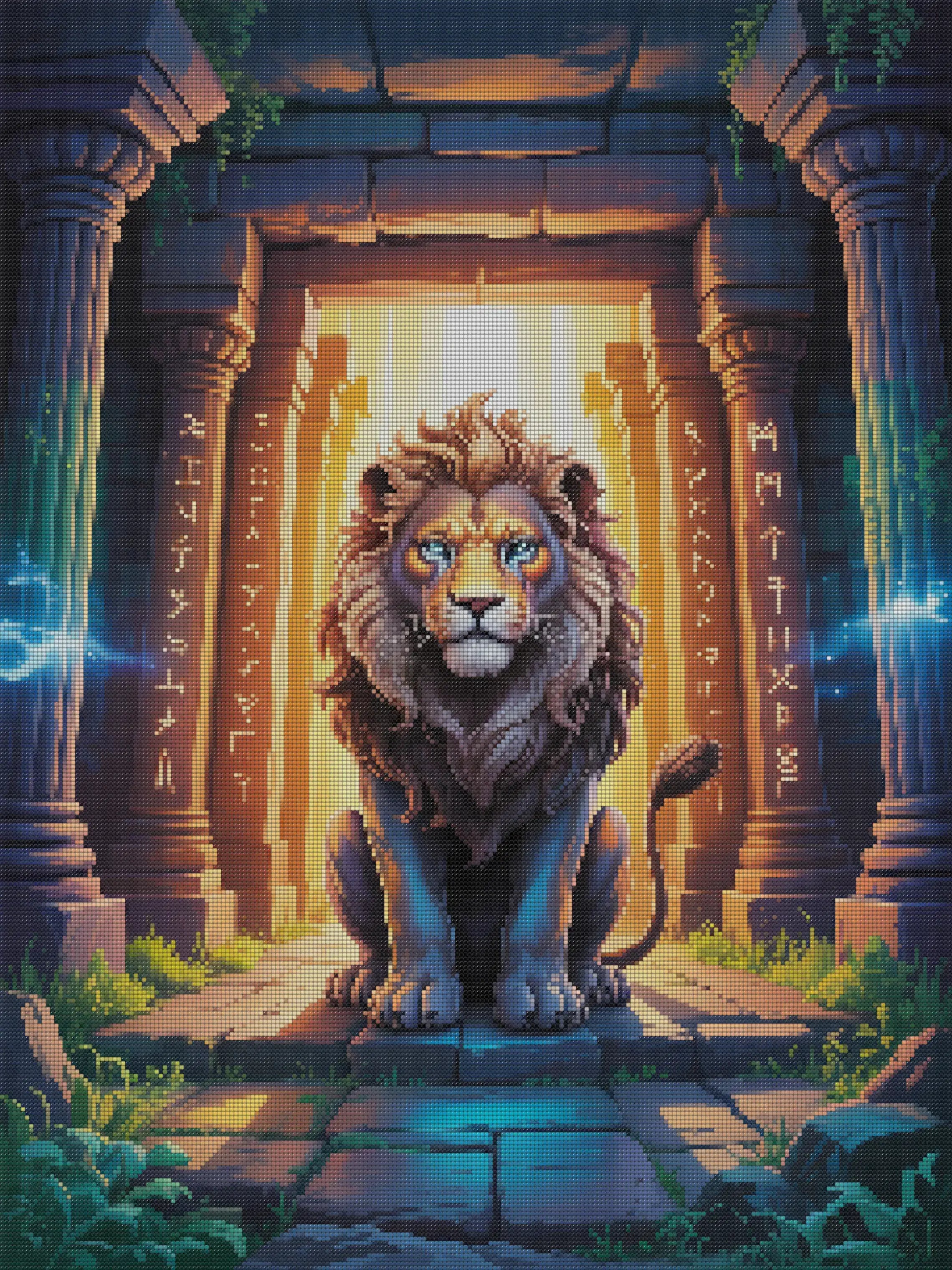 Ancient Spirit Lion: Temple Guardian of Wisdom