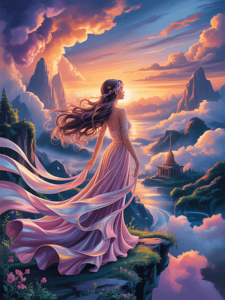 Celestial Guardian: Golden Horizon Portrait