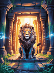 Ancient Spirit Lion: Temple Guardian of Wisdom