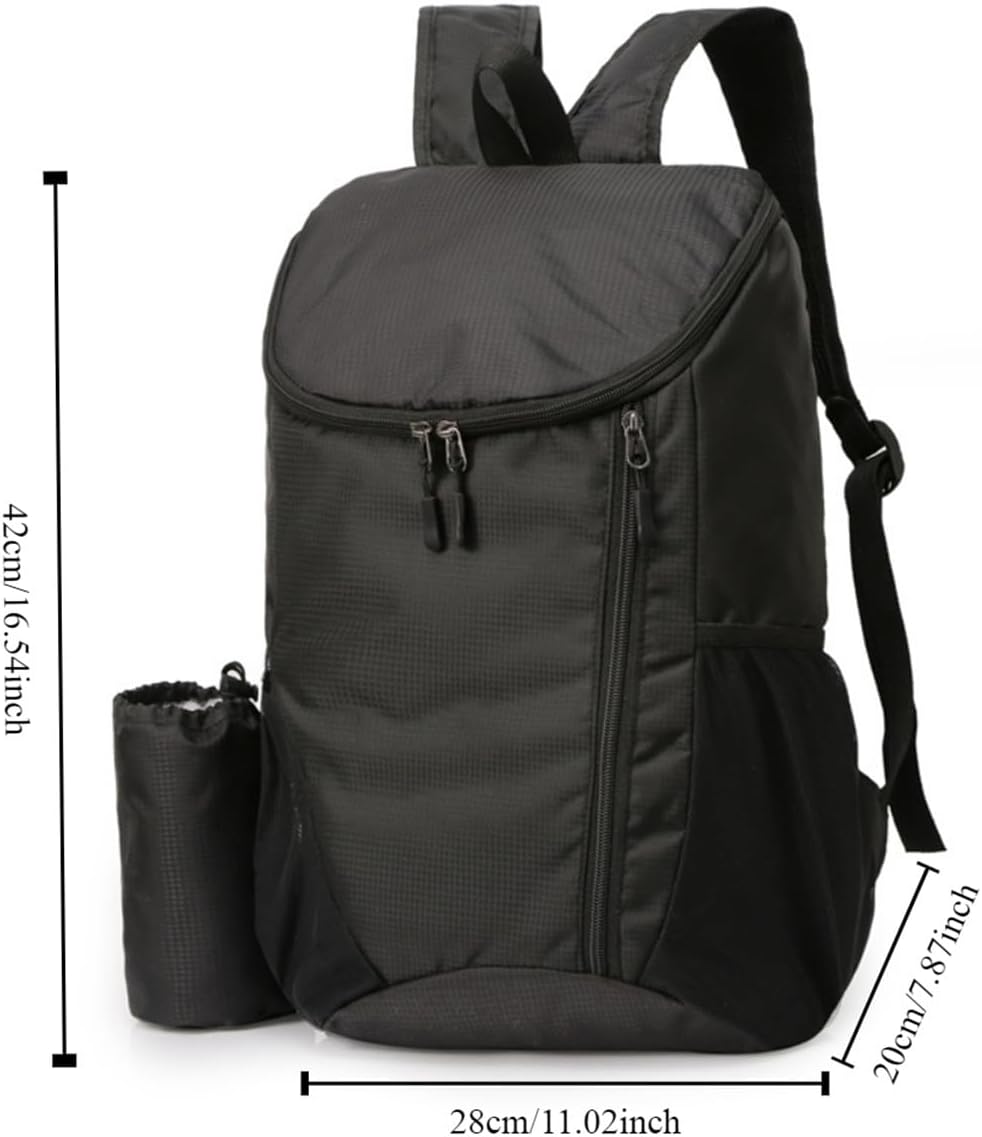 portable foldable backpack folding mountaineering bag ultralight outdoor cycling rucksack travel hiking knapsack black