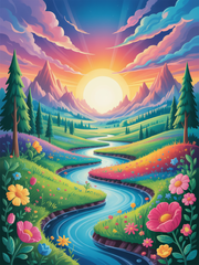 Alpine Fantasy: Enchanted Floral Valley